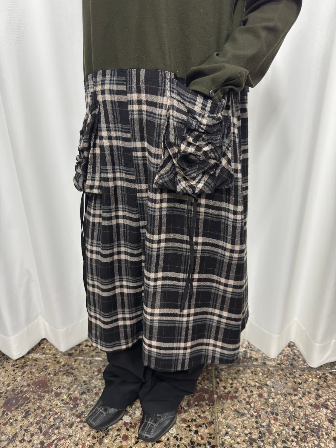 akane check pocket mori onepiece 상품이미지3