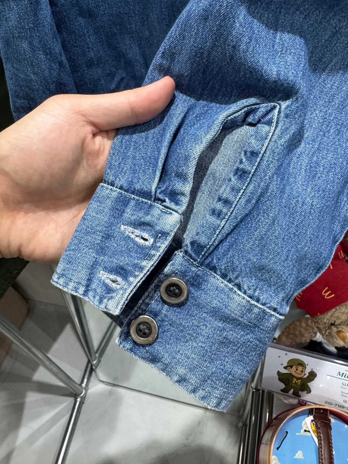 빈티지 미국 데님 웨스턴 스목 셔츠 (L) 상품이미지5