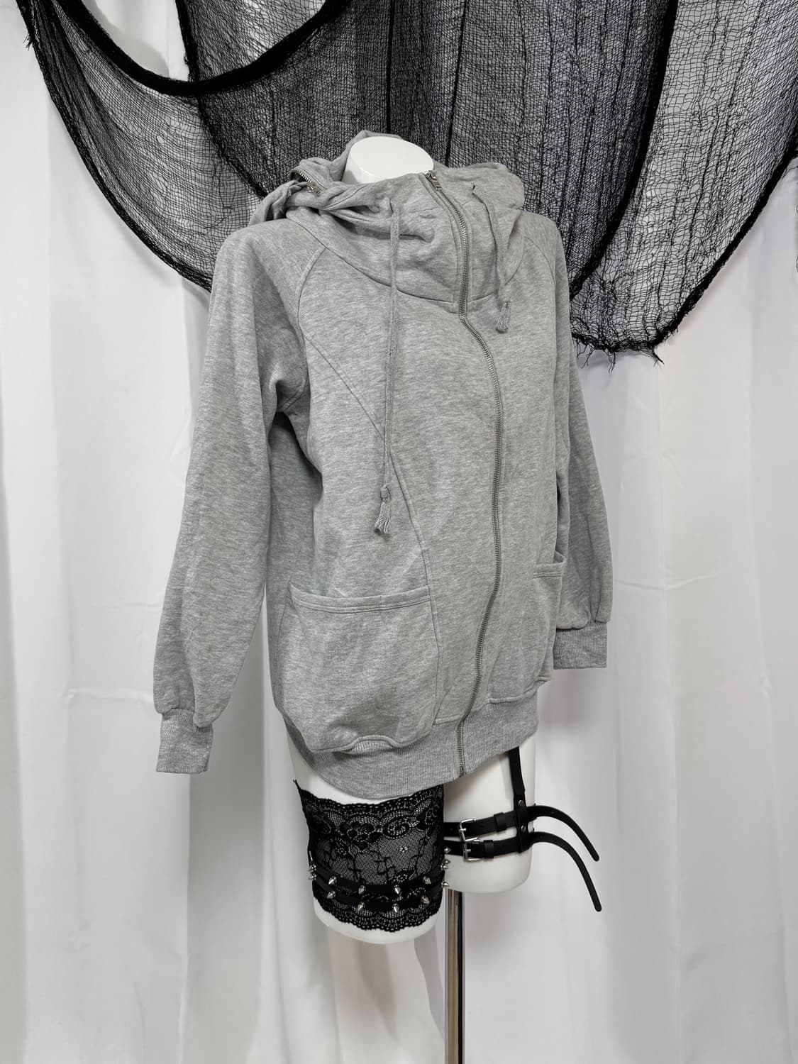 gray hood zip up 상품이미지2