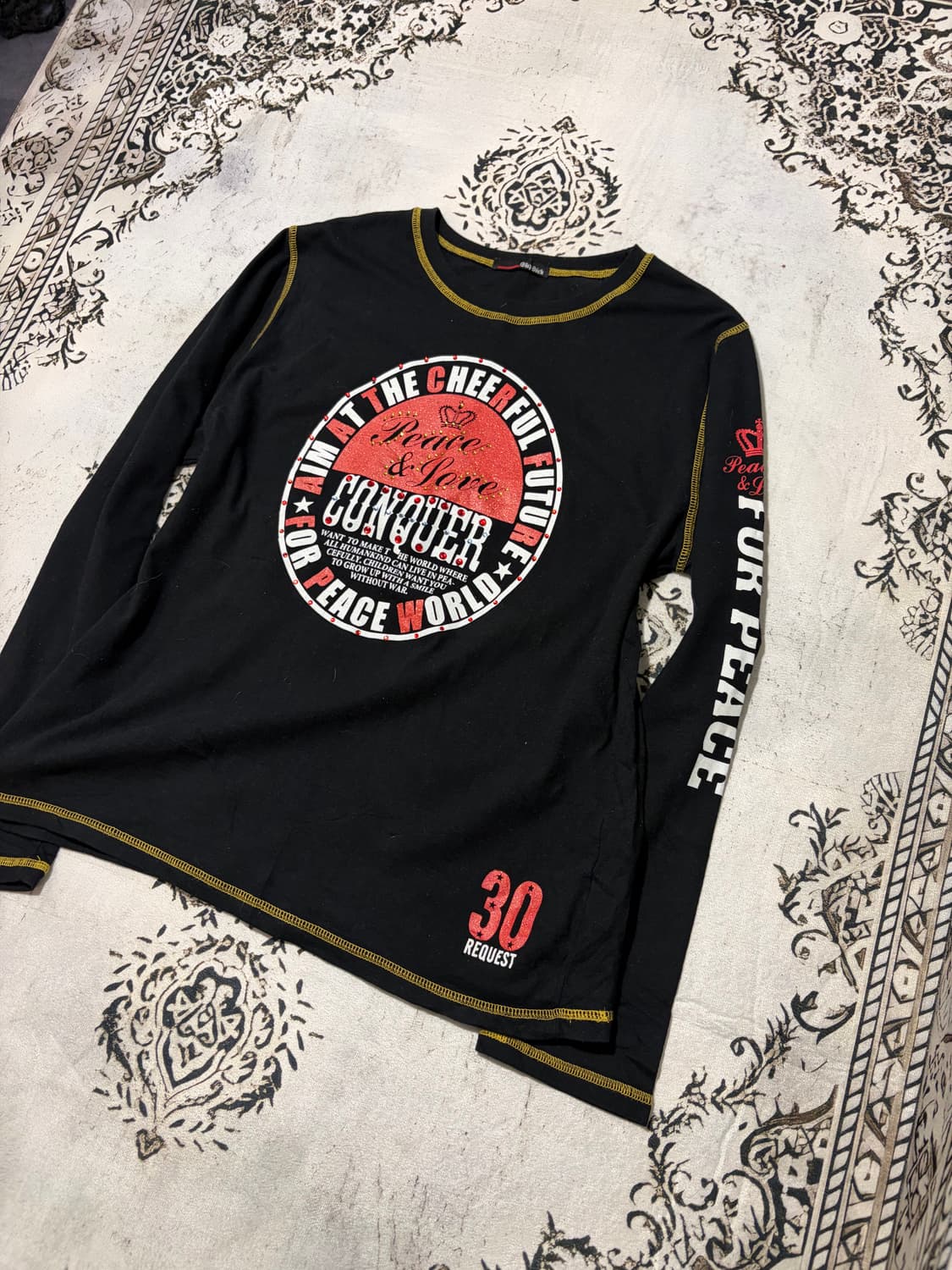 Y2K cubic lettering stitch long sleeve 상품이미지6