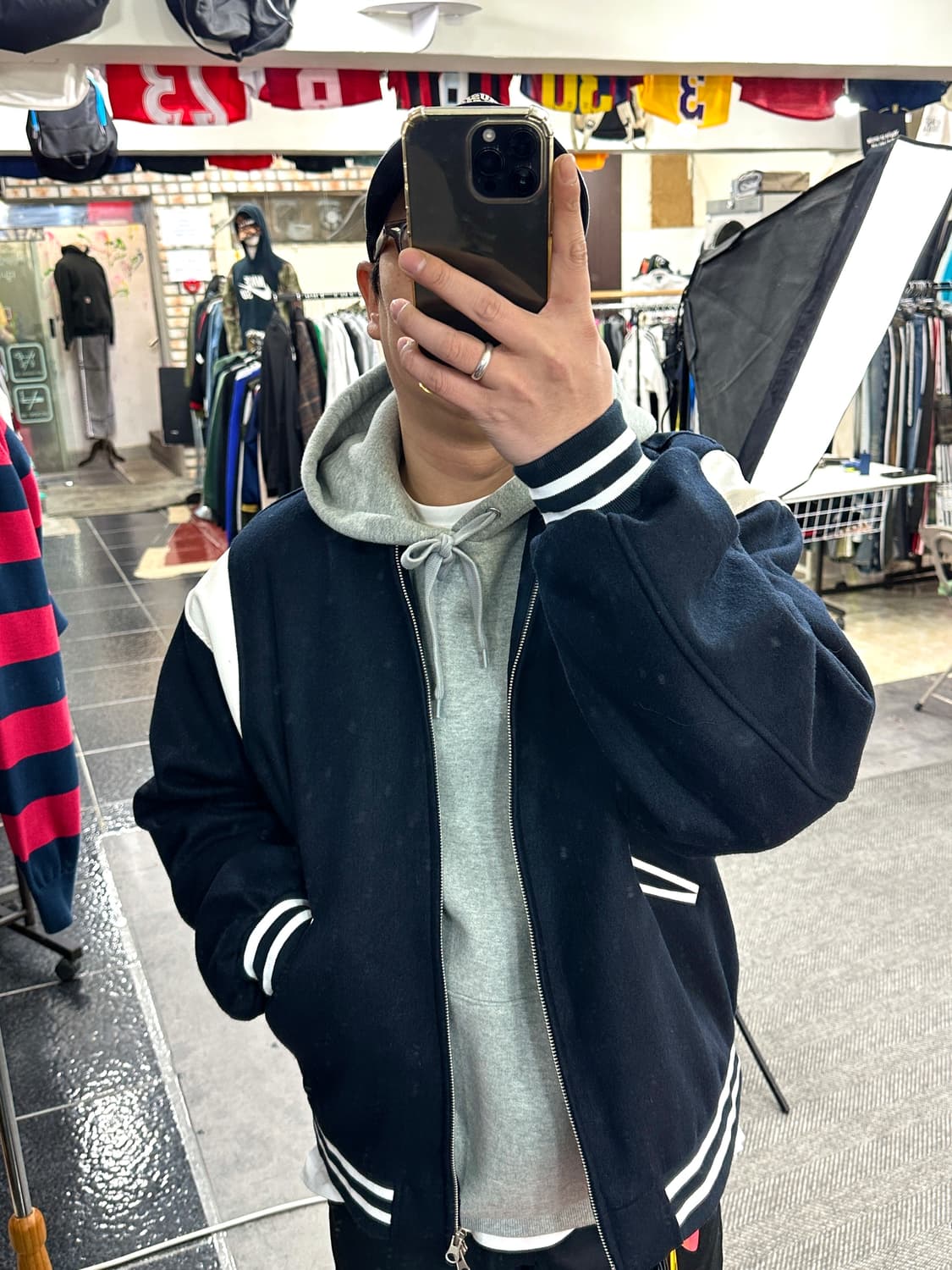 레테르코모 빅 어워드 스타디움 울 바시티 자켓 블랙 XL 상품이미지6