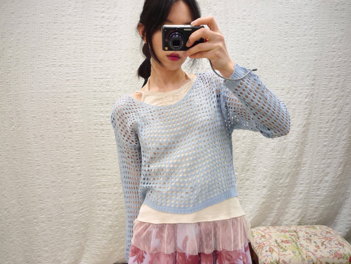 Muted blue net knit 상품이미지1