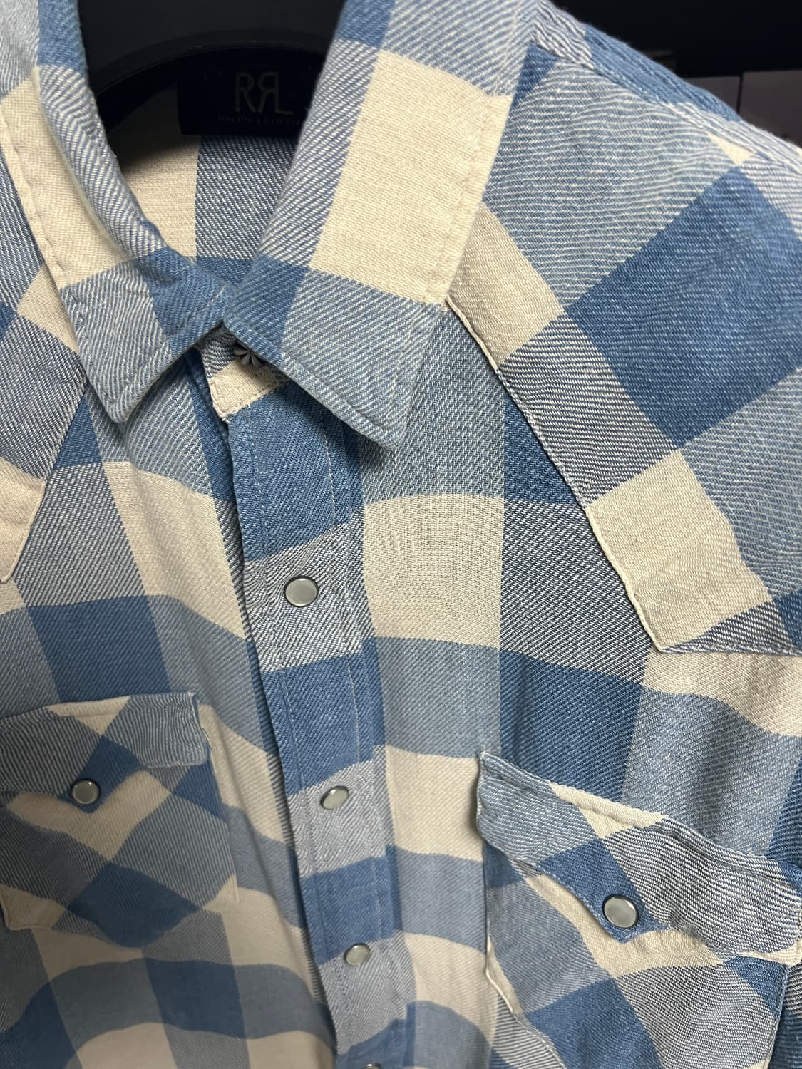 택포30) RRL 더블알엘 플래드 트윌 웨스턴 셔츠 M 상품이미지2