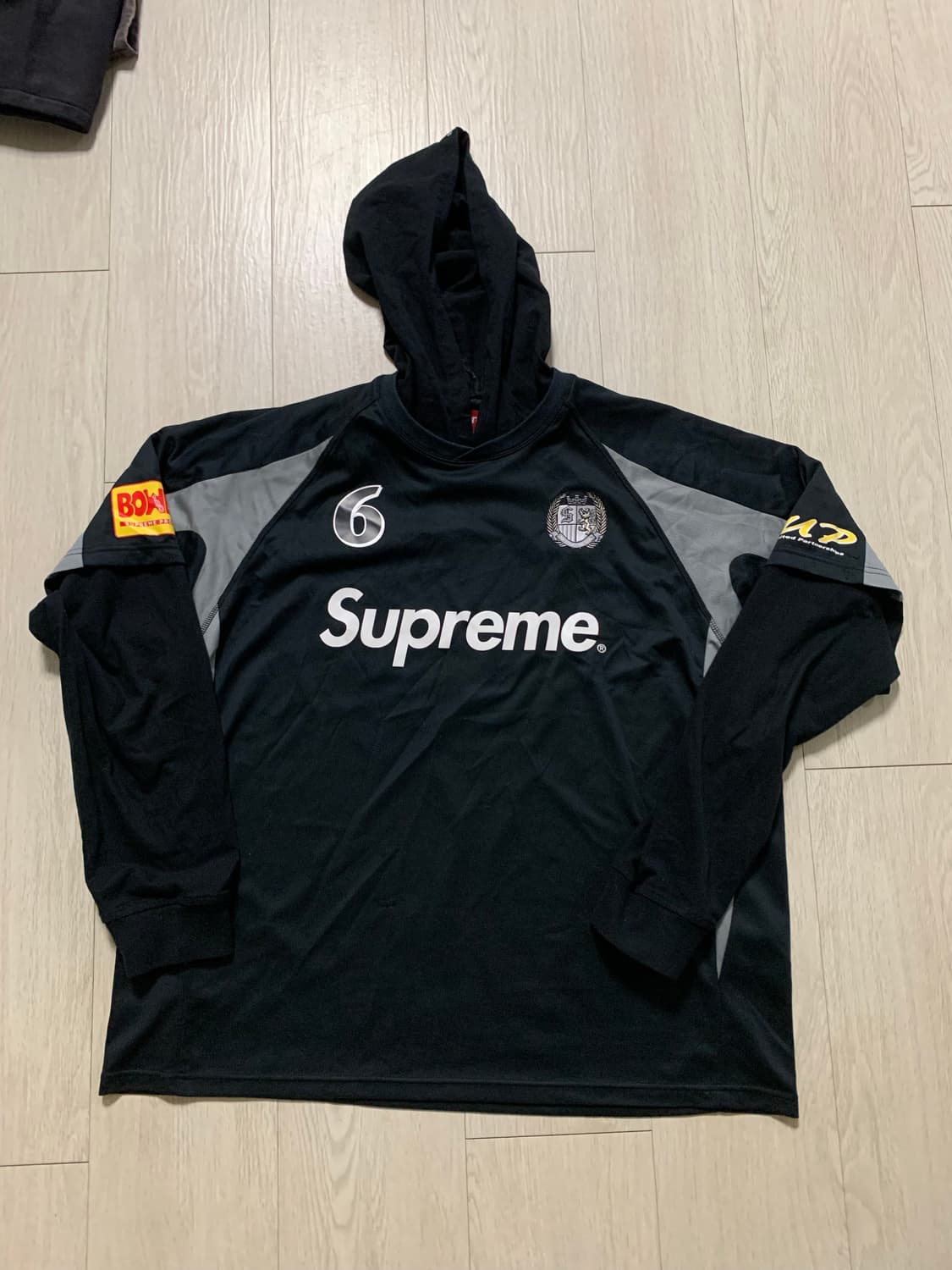 [XL]슈프림 후드 사커 져지 블랙 상품이미지1
