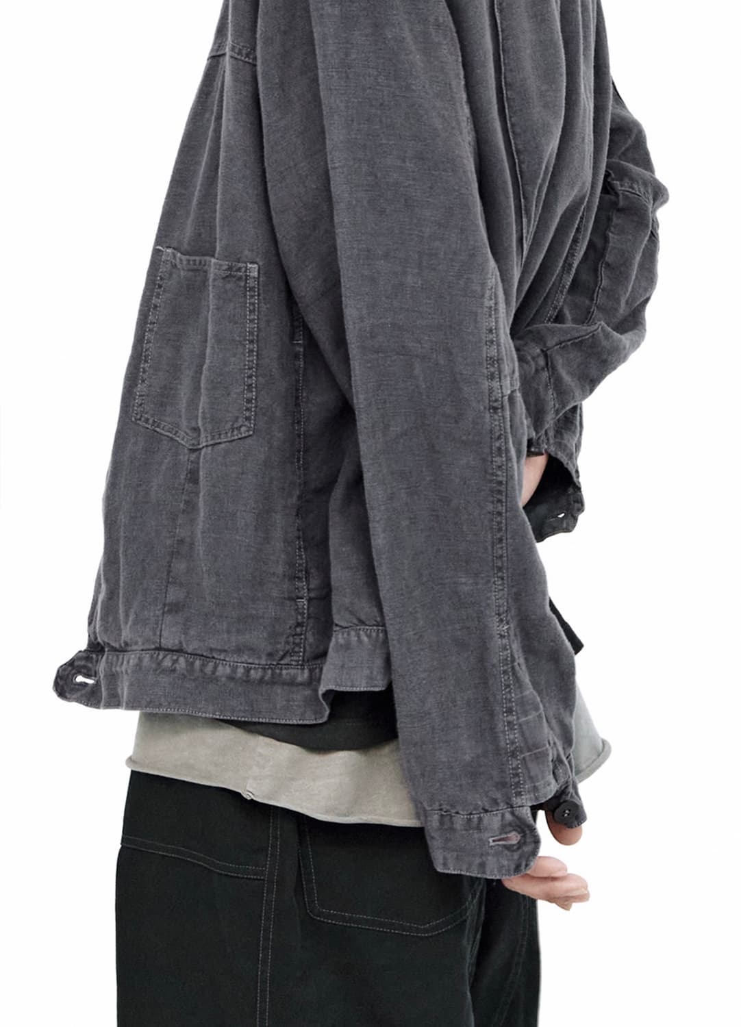 폴리테루 린넨 트러커 자켓 블루 4 size 상품이미지1