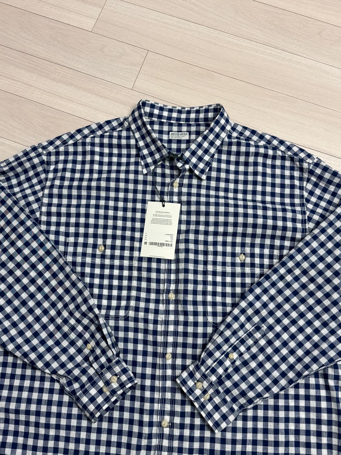 비헤비어 CL 로버 체크셔츠 - 다크네이비 3사이즈 상품이미지2