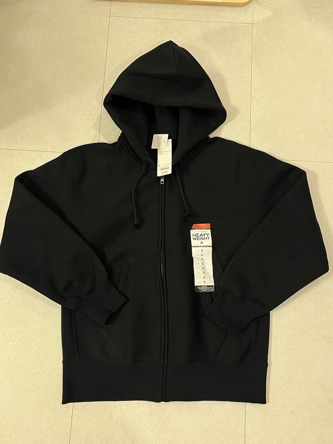 지유 리버스위브 헤비 기모 후드집업 상품이미지1