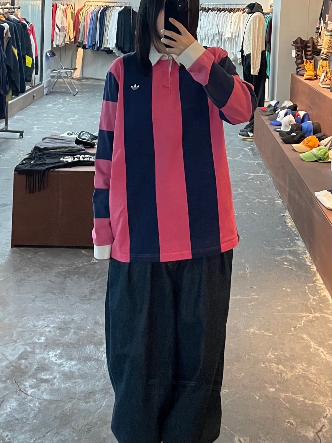 아디다스 잠스탁 럭비 폴로 핑크네이비 카라티 H1061 상품이미지1