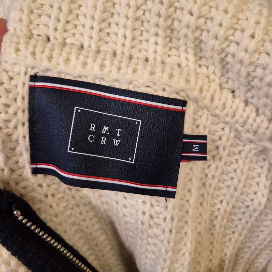 M 아이보리 하프집업 오버핏 카라니트 상품이미지3