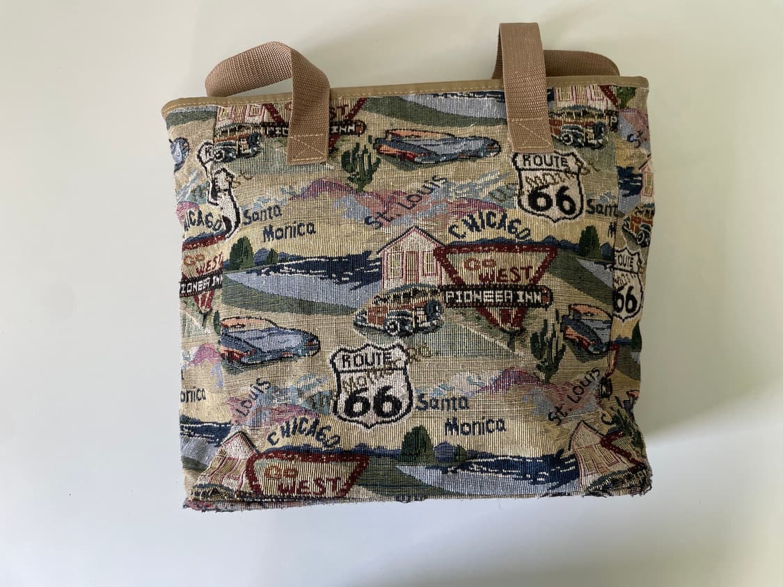 빈티지 Route 66 태피스트리 고블랭 백 상품이미지2