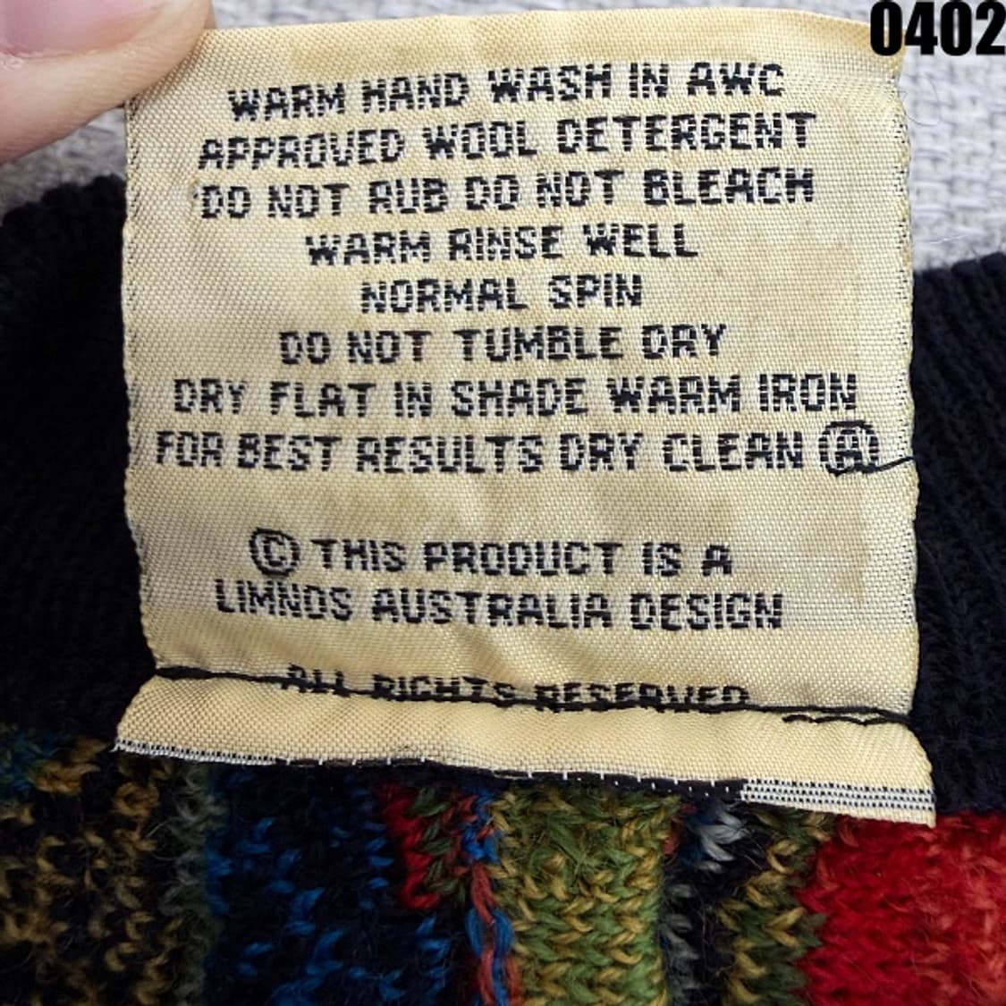 림노스 오스트레일리아 울 니트 스웨터 S 0402 상품이미지5