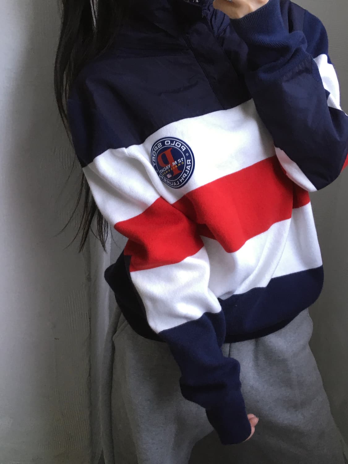 Polo 폴로 랄프로렌 신형라벨 단가라 후드티 상품이미지1