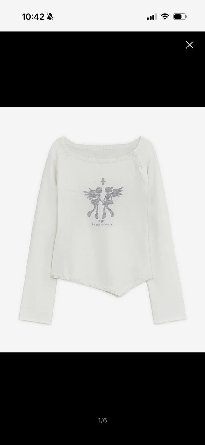 폴런 엔젤 버튼 니트 탑 (화이트) 상품이미지1