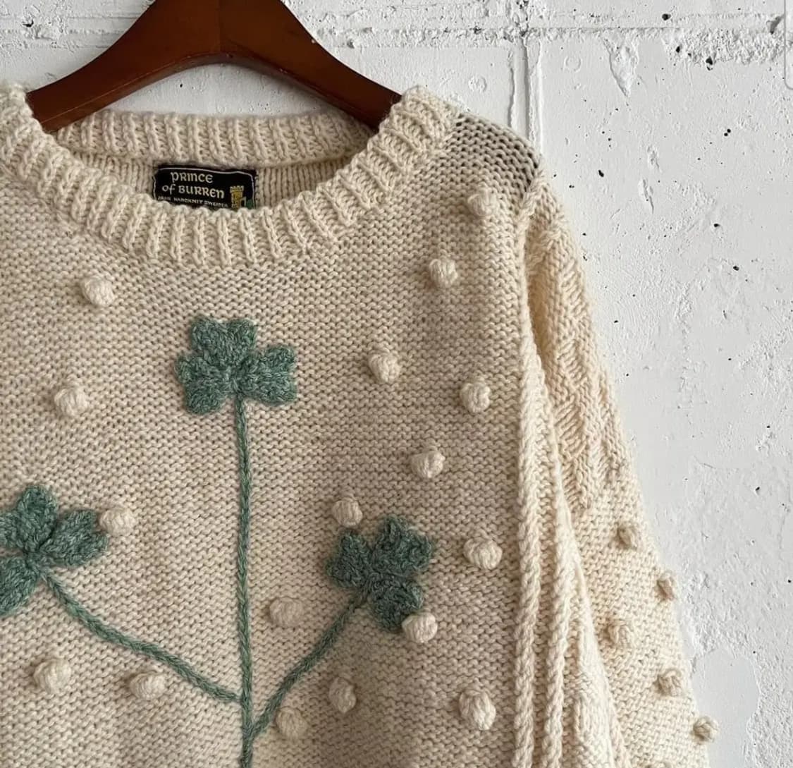 빈티지 클로버 폼폼이 니트 상품이미지1