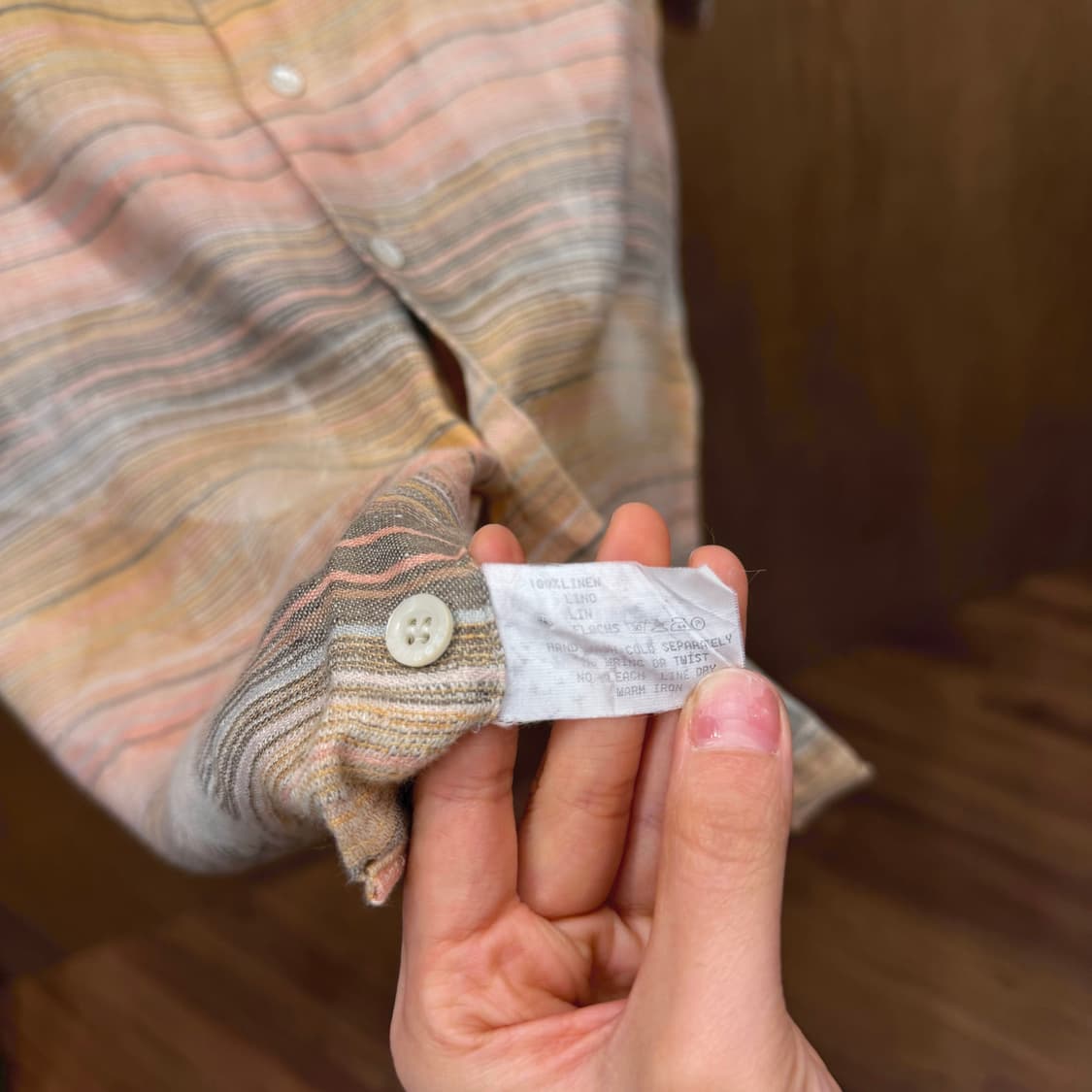 미쏘니 반팔 셔츠 스트라이프 패턴 사이드 싱글 포켓 레귤러핏 핑크 상품이미지7