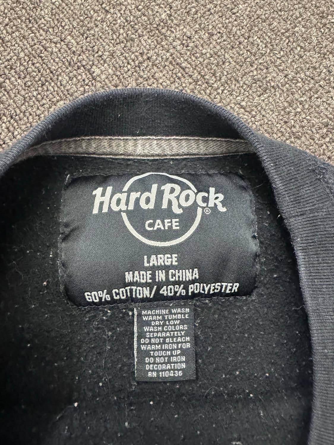 L)하드락 빈티지 자수 프린팅 블랙 스웻셔츠 상품이미지3