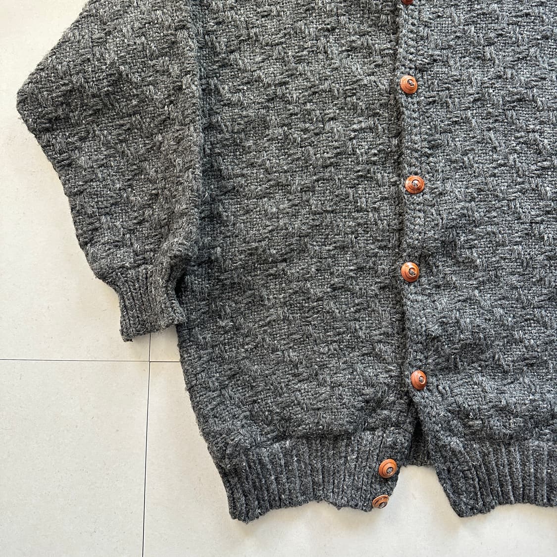 90s 에콰도르산 100% 울 빈티지 에스닉 패턴 니트 가디건 코위찬  상품이미지4