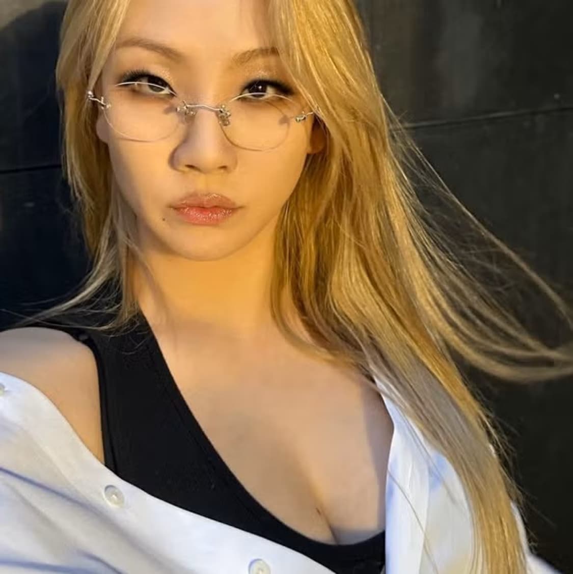 라운드 무테 투애니원 씨엘 채린 원형 스우파 리정 선글라스 갸루 안경 상품이미지1