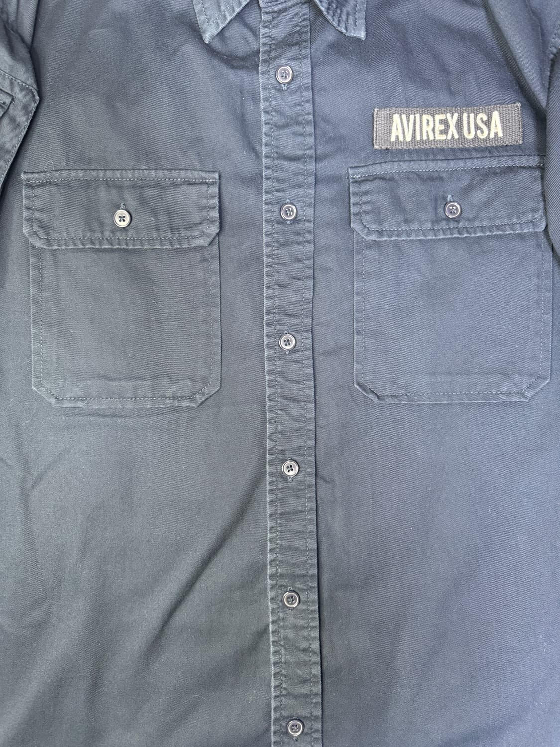 아비렉스 AVIREX USA 패치 밀리터리 셔츠 네이비 2XL 상품이미지2