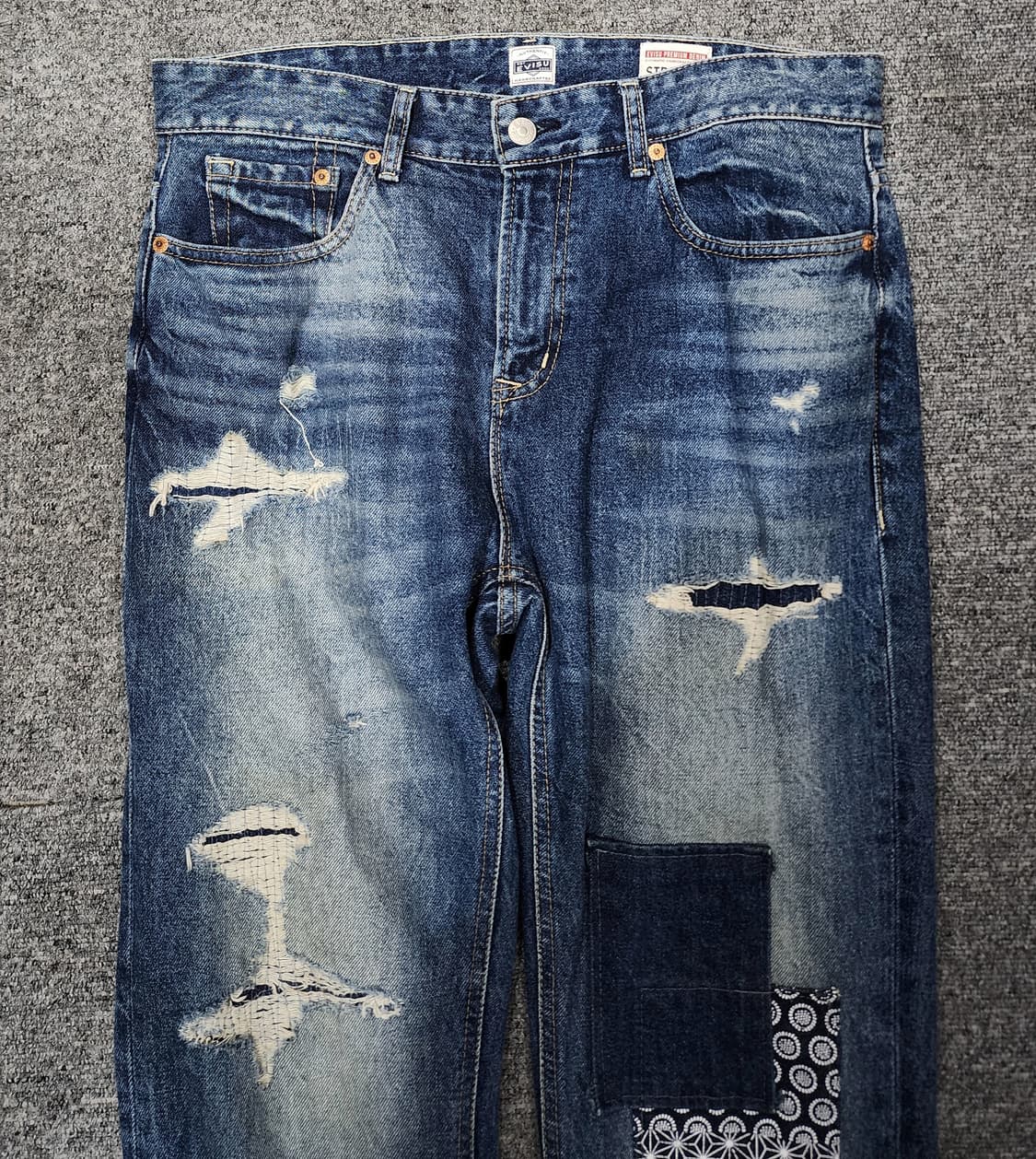 에비수 패치 워크 데님팬츠 청바지 32 상품이미지3