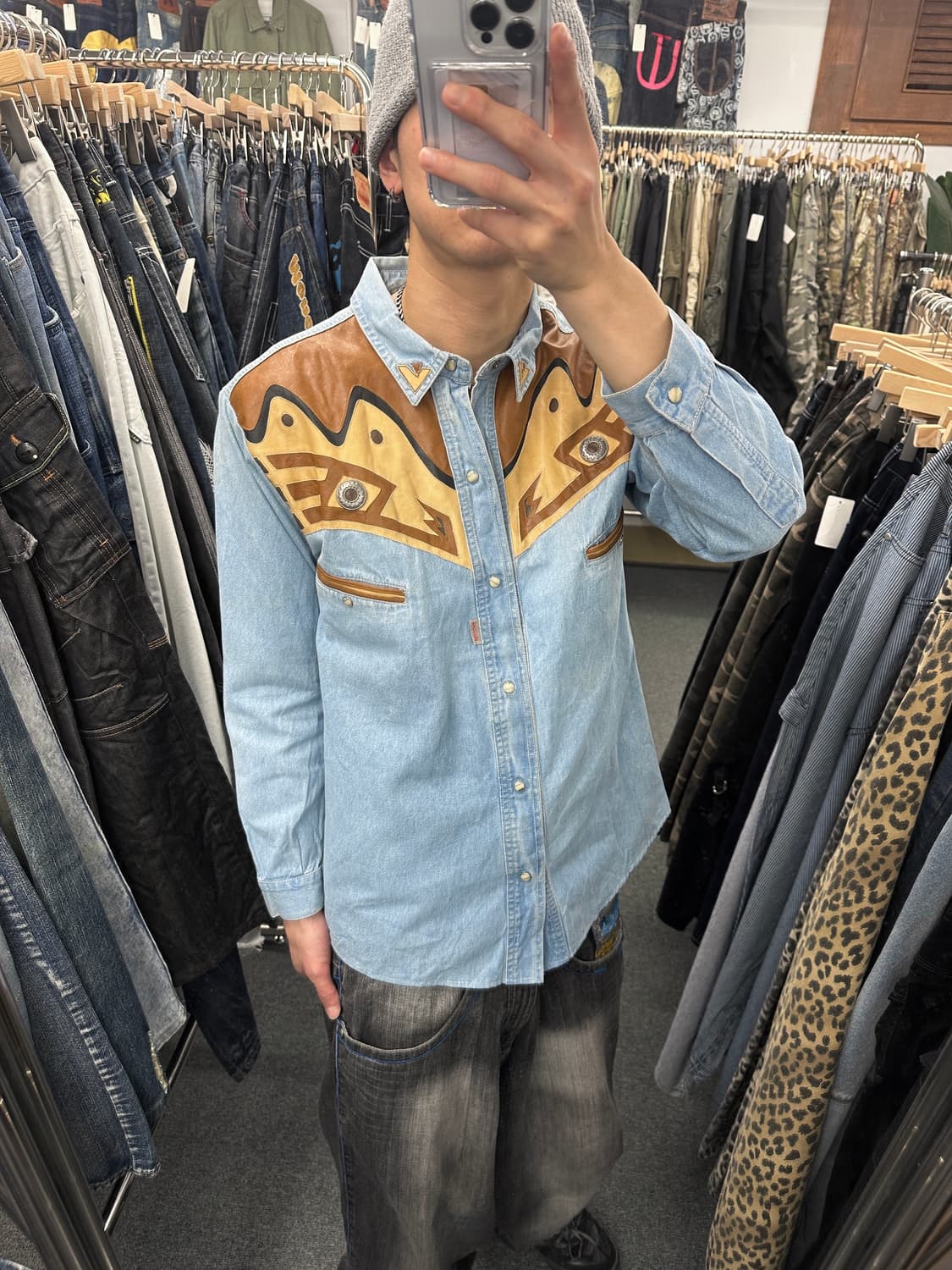 SHOOTER 재패니즈 빈티지 웨스턴셔츠 데님셔츠 상품이미지3