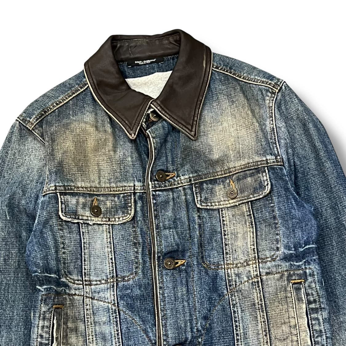 돌체앤가바나 레더 카라 데님 트러커 자켓 +명품감정서 y13910 상품이미지4