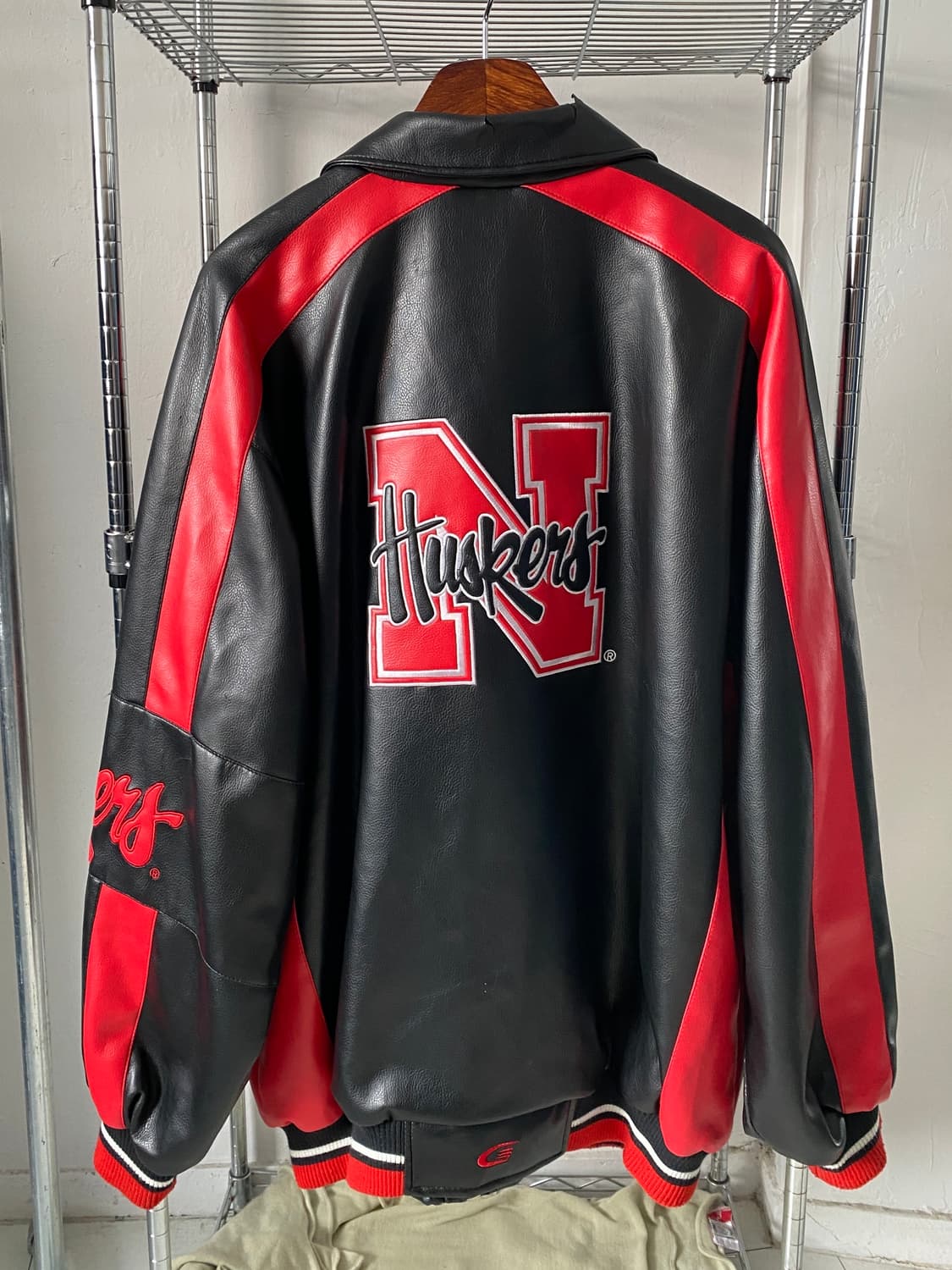 지쓰리 스포츠 허스커스 레더 바시티 자켓 (Man 3XL) AB1814 상품이미지5