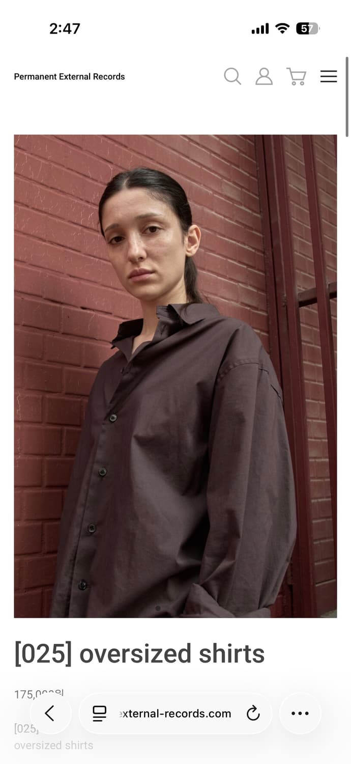 머듈 오버사이즈 셔츠 브라운 2사이즈 상품이미지1