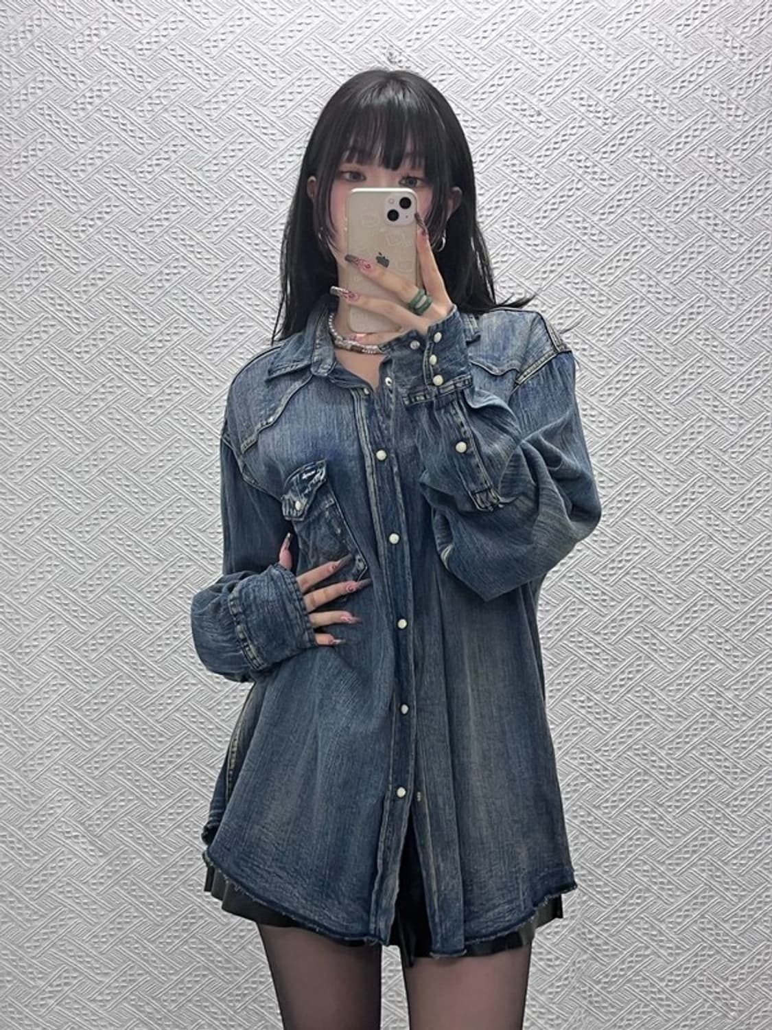 랭글러 컨트리 웨스턴 빈티지 오버핏 워싱 데님셔츠 XL C11990 상품이미지1