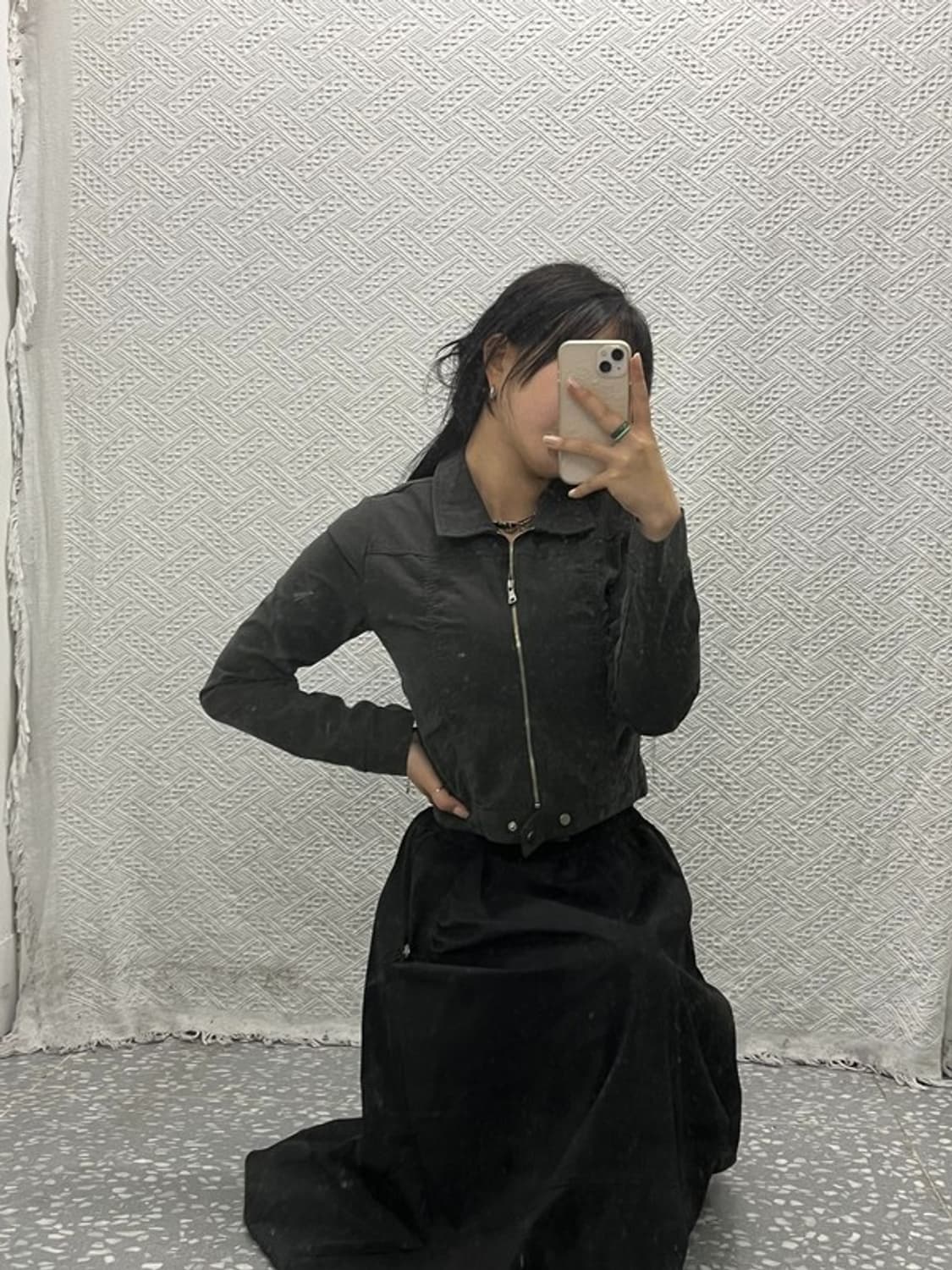 블랙업 러핏 파카링 빈티지 크롭 자켓 S C06493 상품이미지2