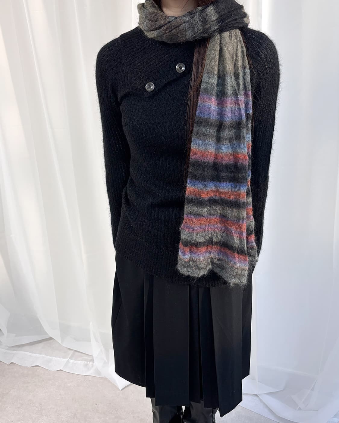 mobeau color mixed stripe big muffler 상품이미지3