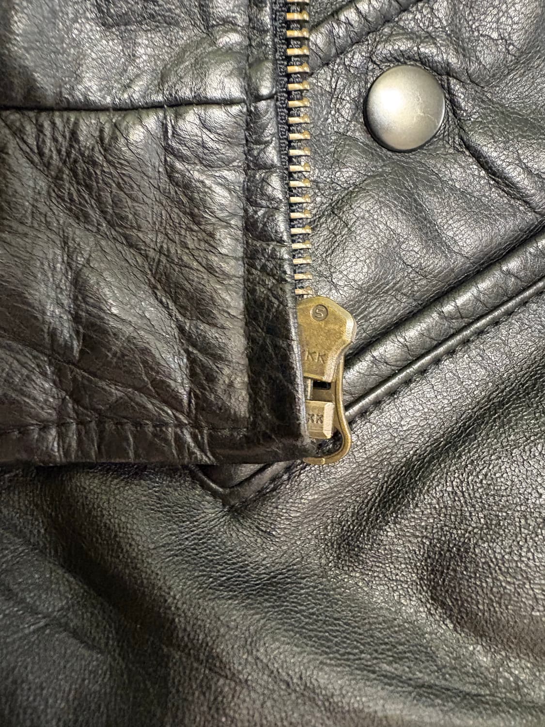 니콜생질르 Nicole St Gilles 소가죽 블랙 레더 자켓 XL 상품이미지4