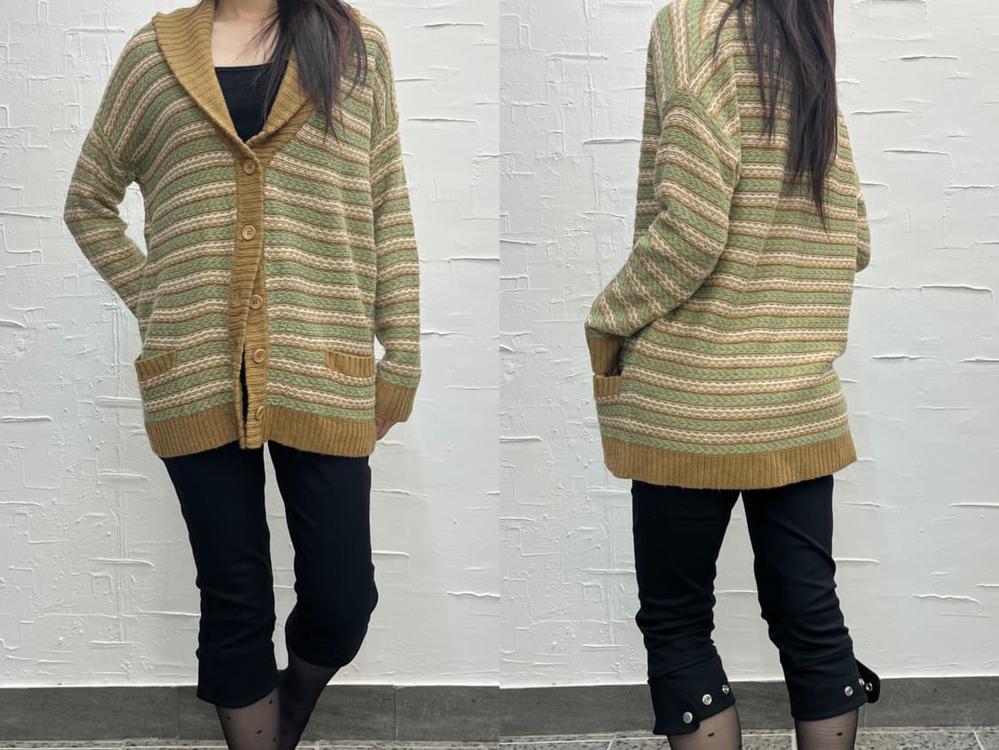mustards stripe cardigan 상품이미지2