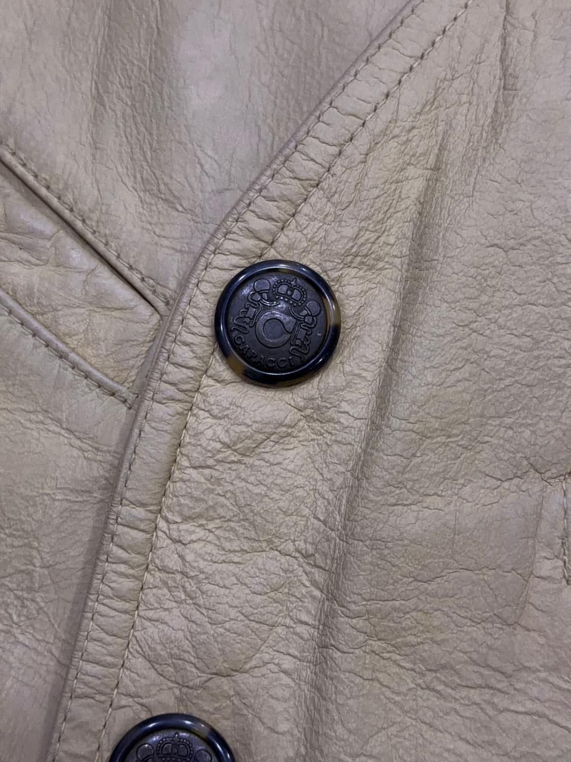 돌체 가파치 소가죽 레더 베스트 베이지 조끼 L 상품이미지6