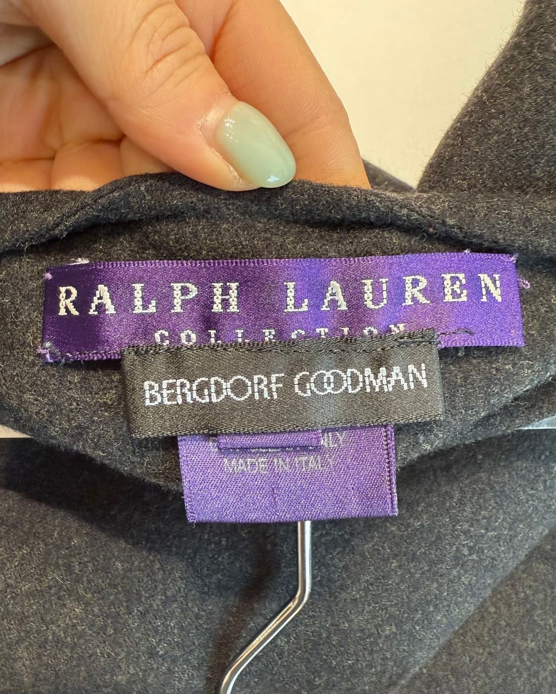 폴로 랄프로렌 퍼플라벨 차콜 레인울 미디스커트 상품이미지8