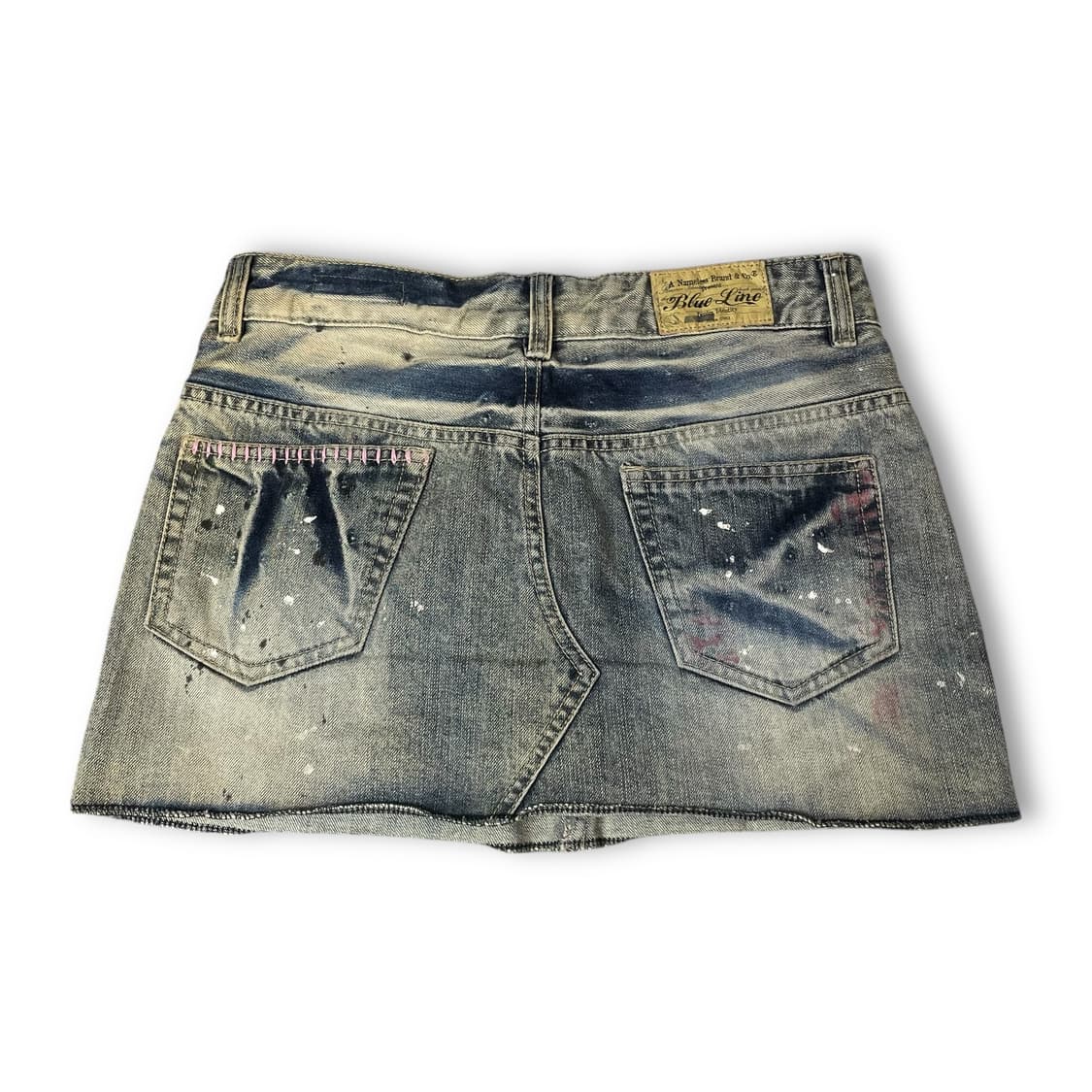 (30) 블루라인 데님 페인팅 숏 스커트 상품이미지2