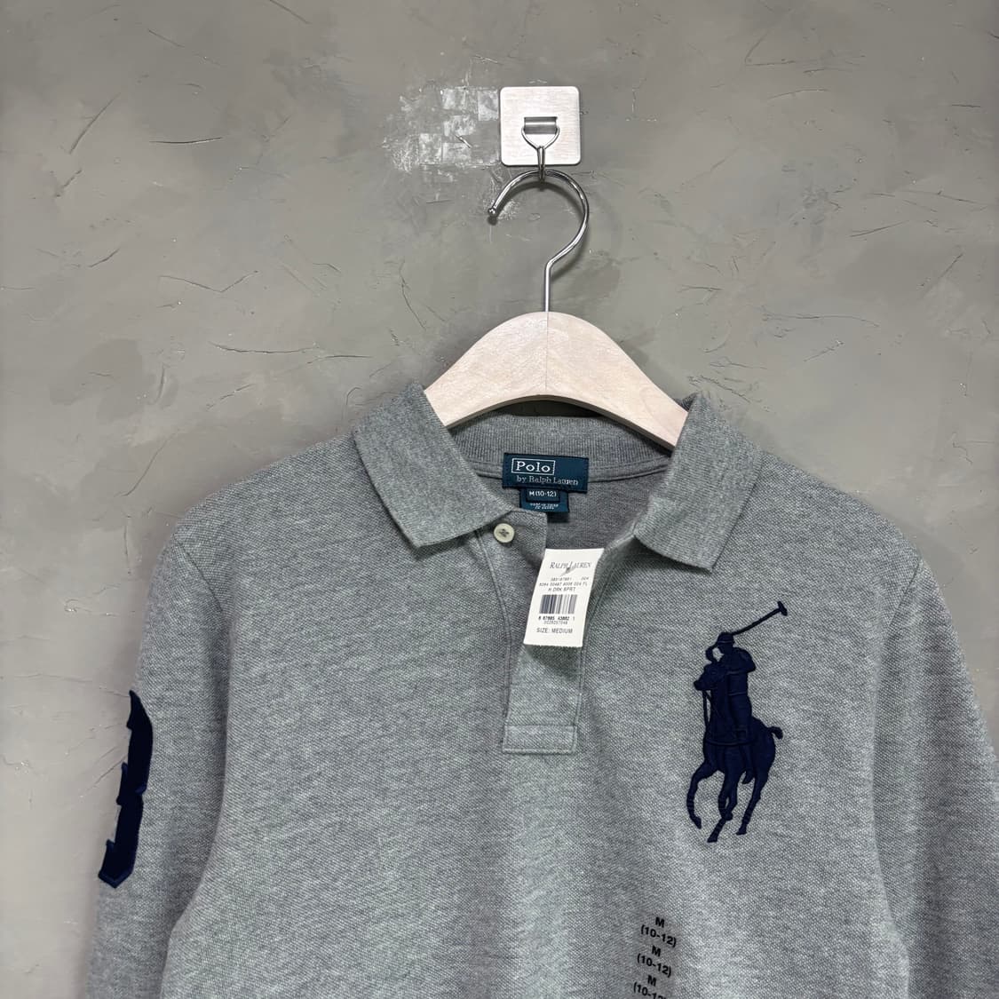 새상품 폴로 랄프로렌 빅포니 카라티 롱슬리브 그레이 상품이미지2