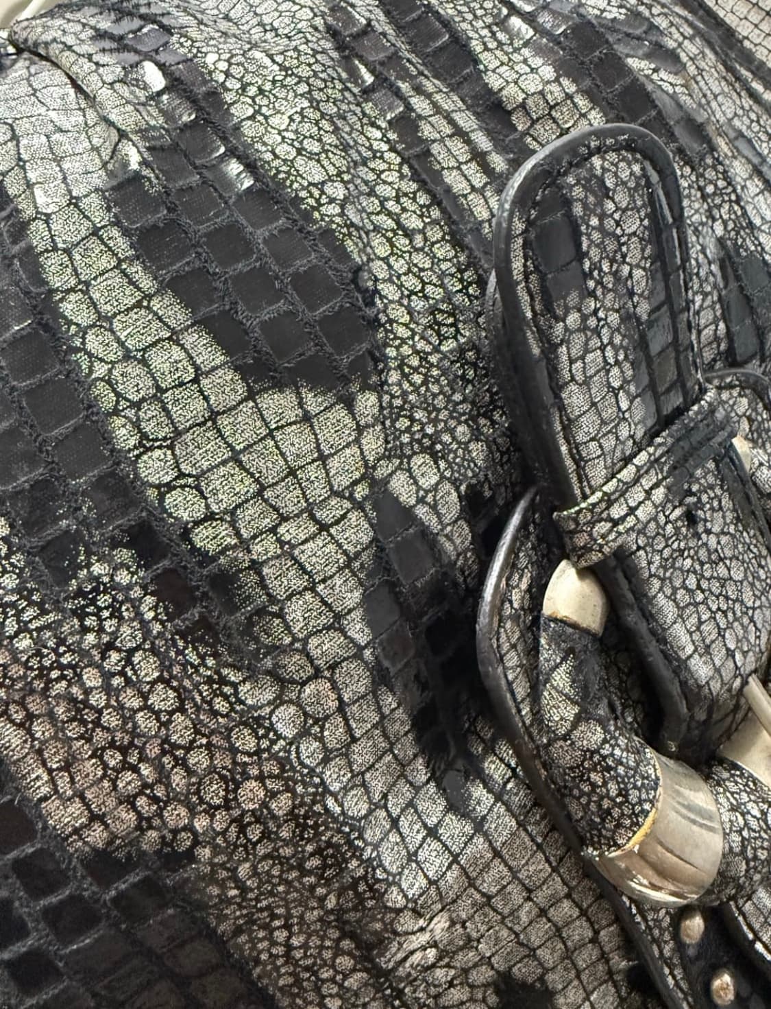 블랙 실버 레오파드 숄더백 상품이미지5