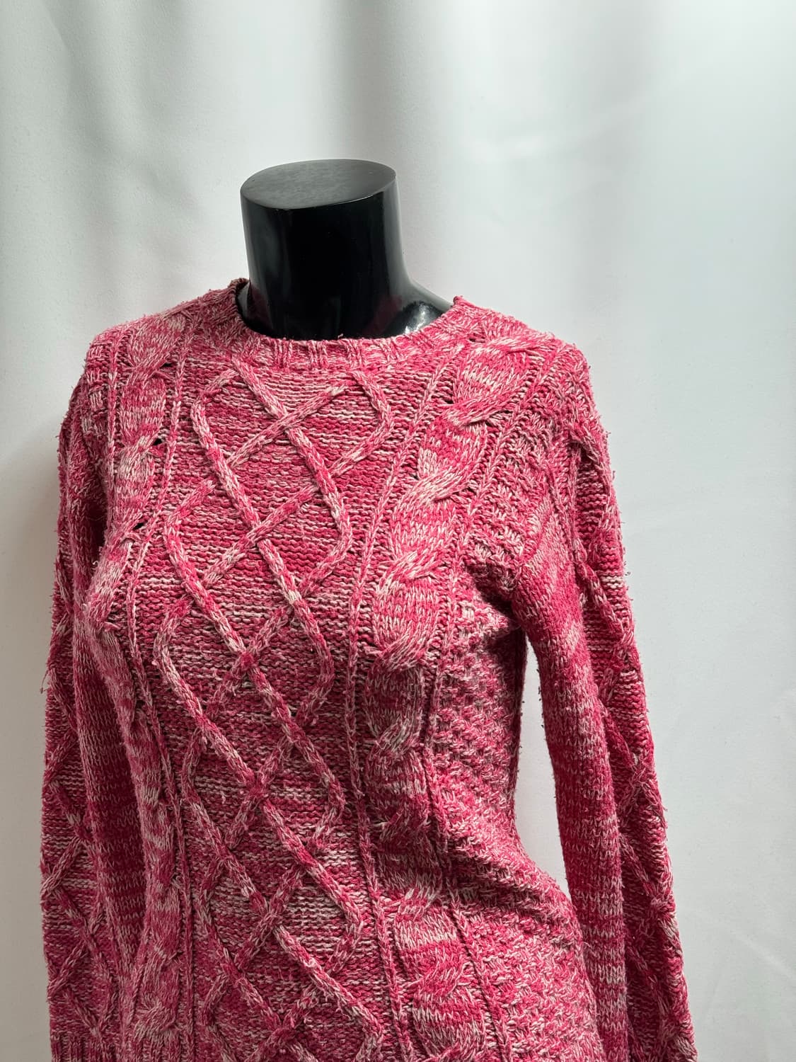 일본 빈티지 패턴 핑크 니트 상품이미지2