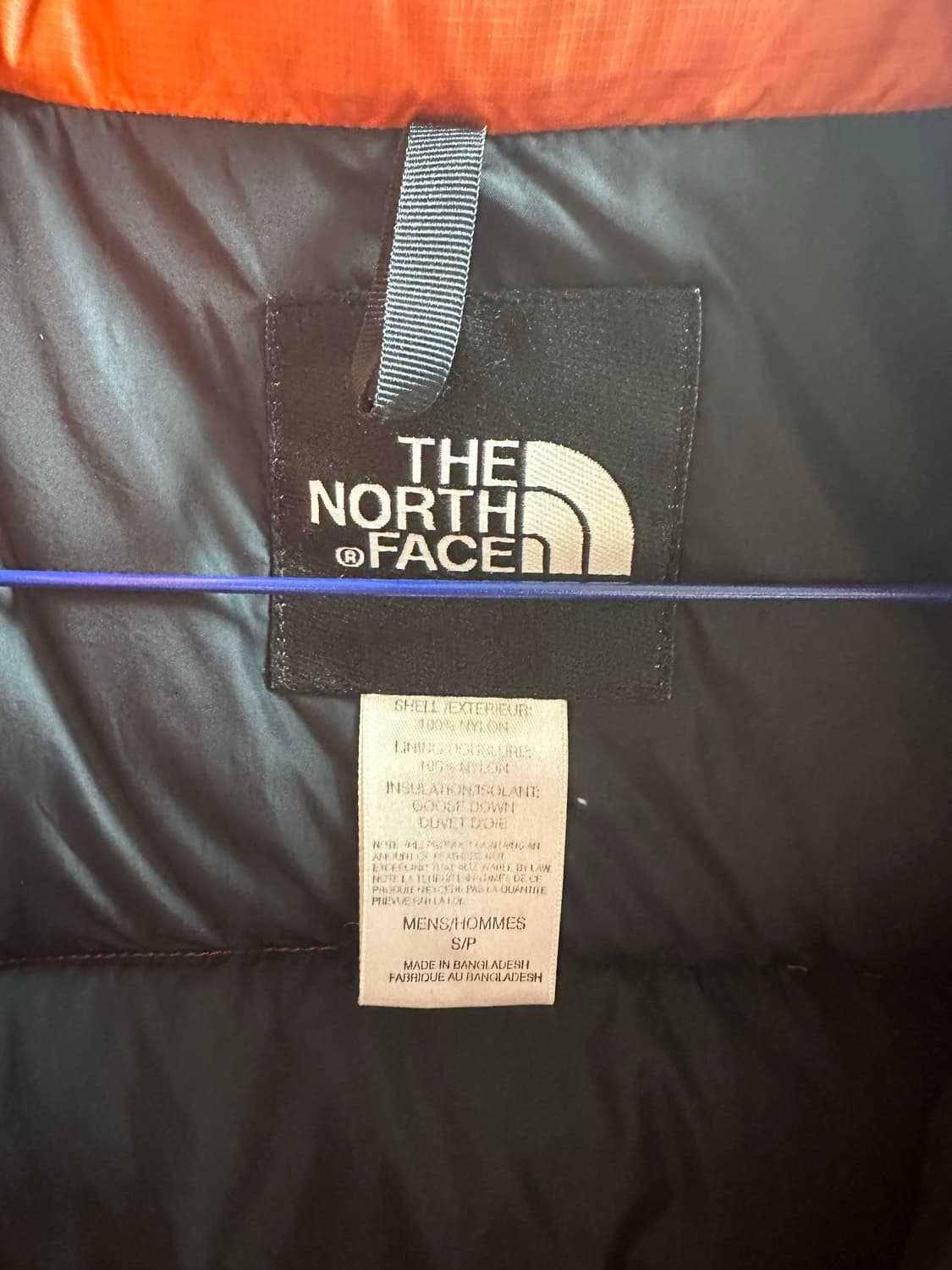 NORTHFACE 노스페이스 주황 오렌지 중앙 로고 눕시 패딩 상품이미지8