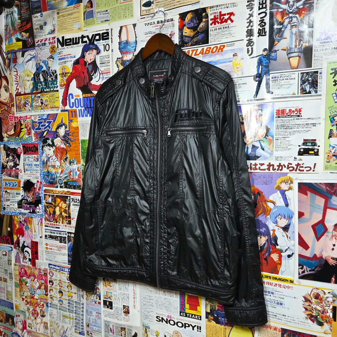 00S 후부 블랙 유광 지퍼 포켓 락시크 자켓 상품이미지2