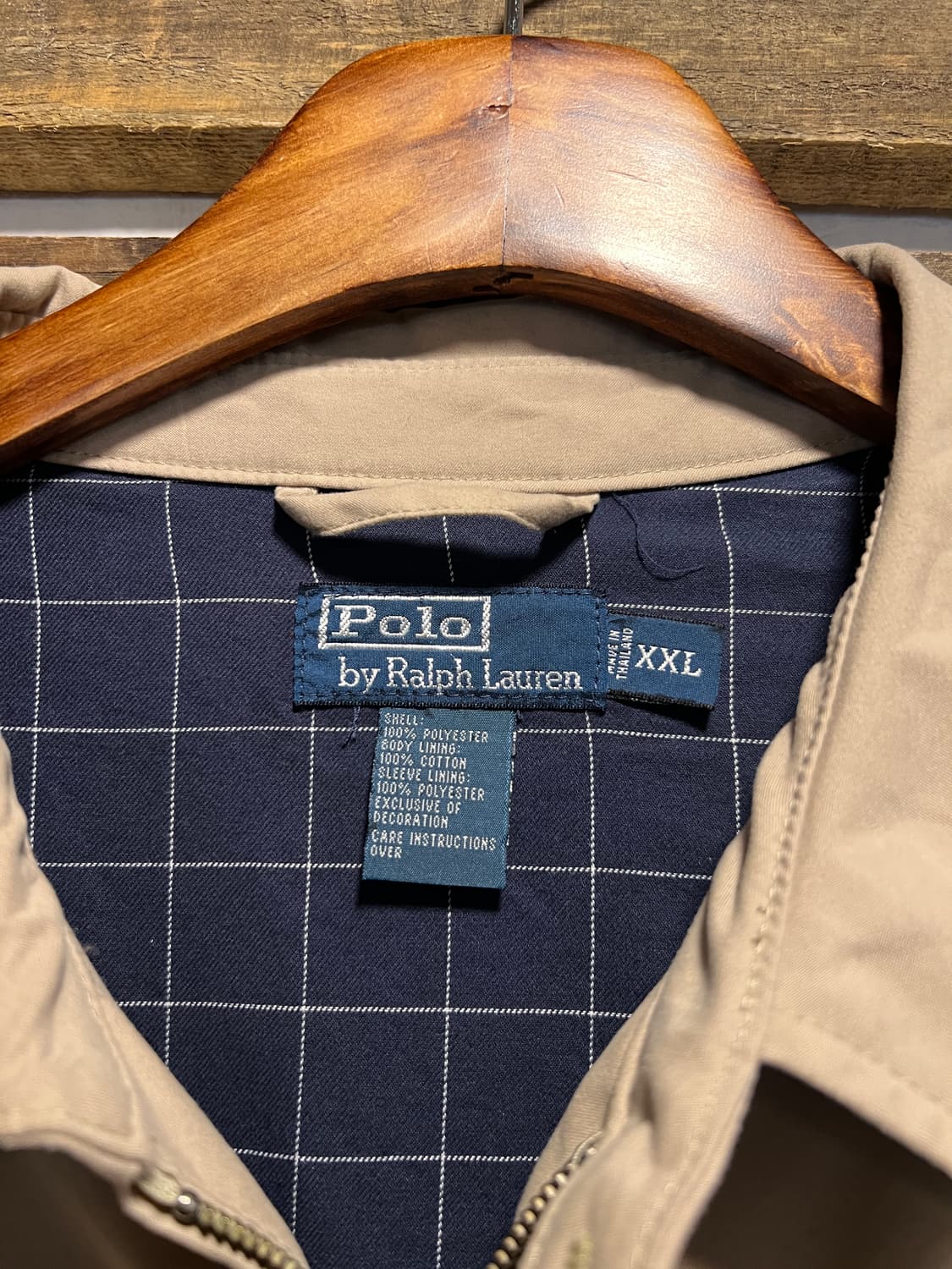[2XL]폴로 랄프로렌 체크 라이닝 베이지 드리즐러 자켓 상품이미지2