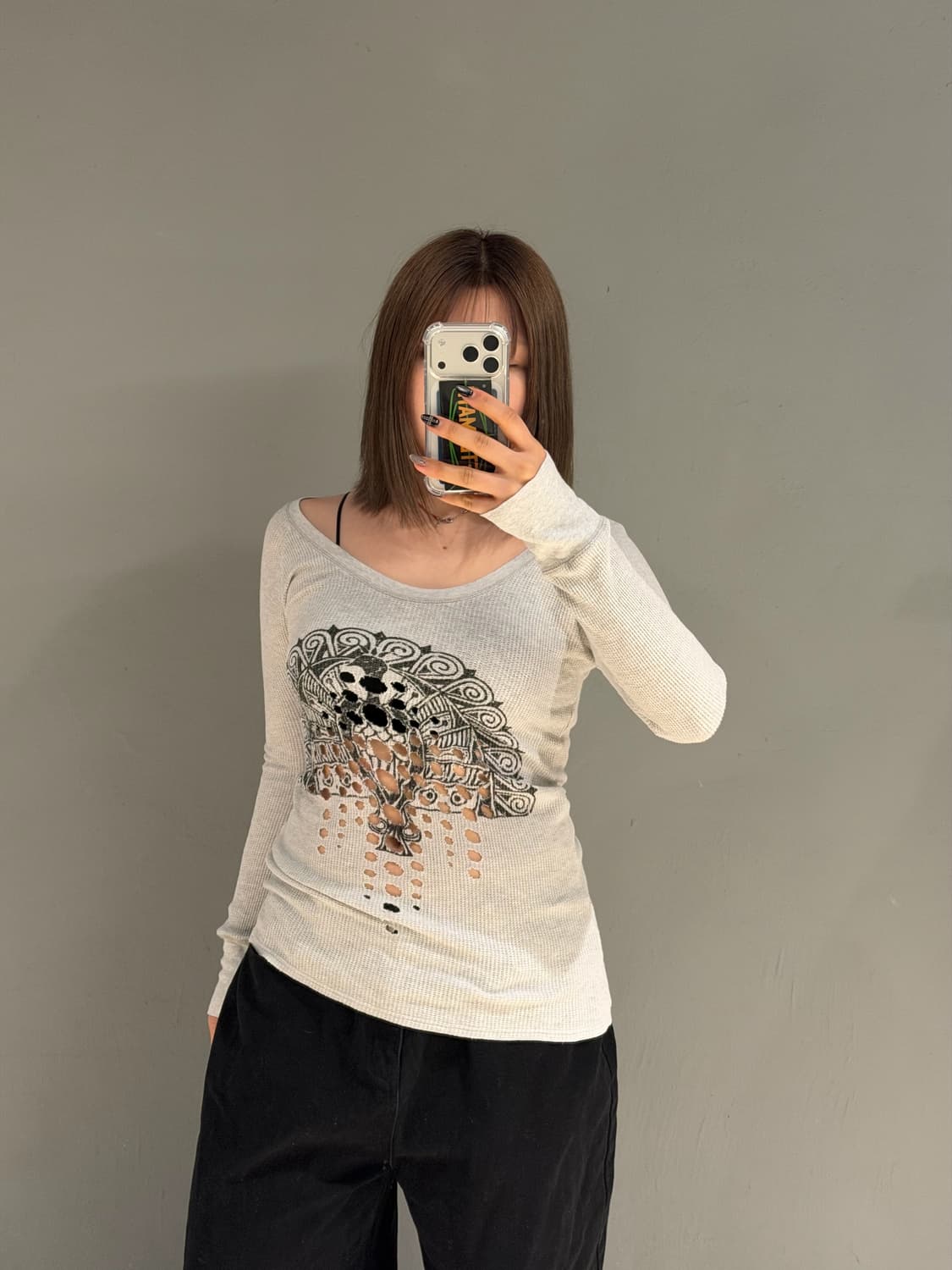 cut-out detail ribbed long sleeve 상품이미지2