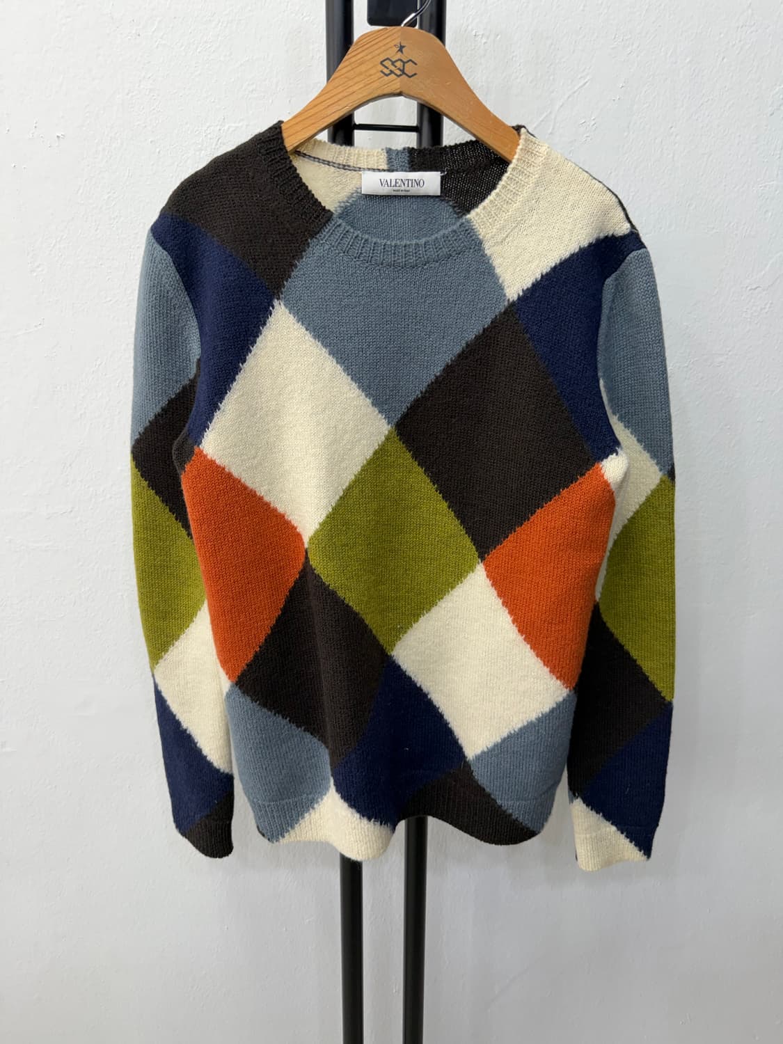 매장핀정품) 발렌티노 여성 아가일 니트 스웨터 S 상품이미지1