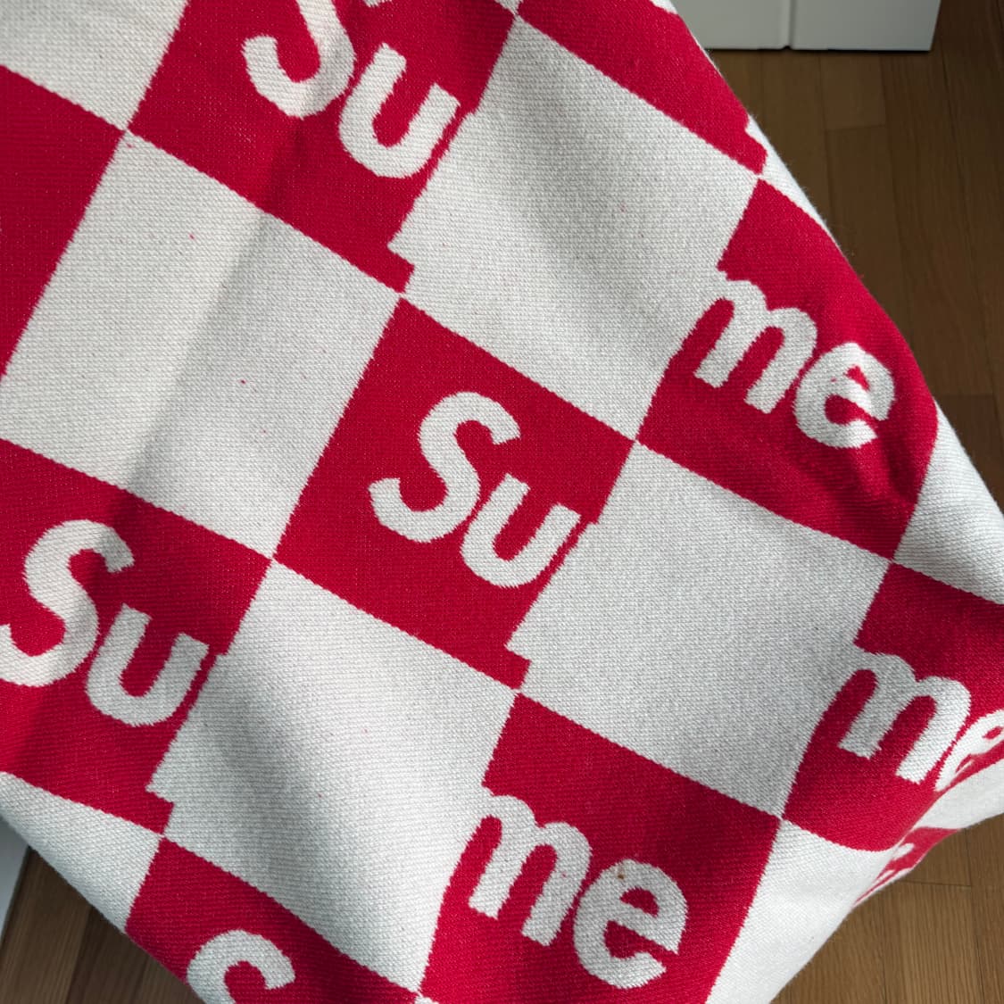 슈프림 페리보 체크 울 담요 레드 상품이미지3