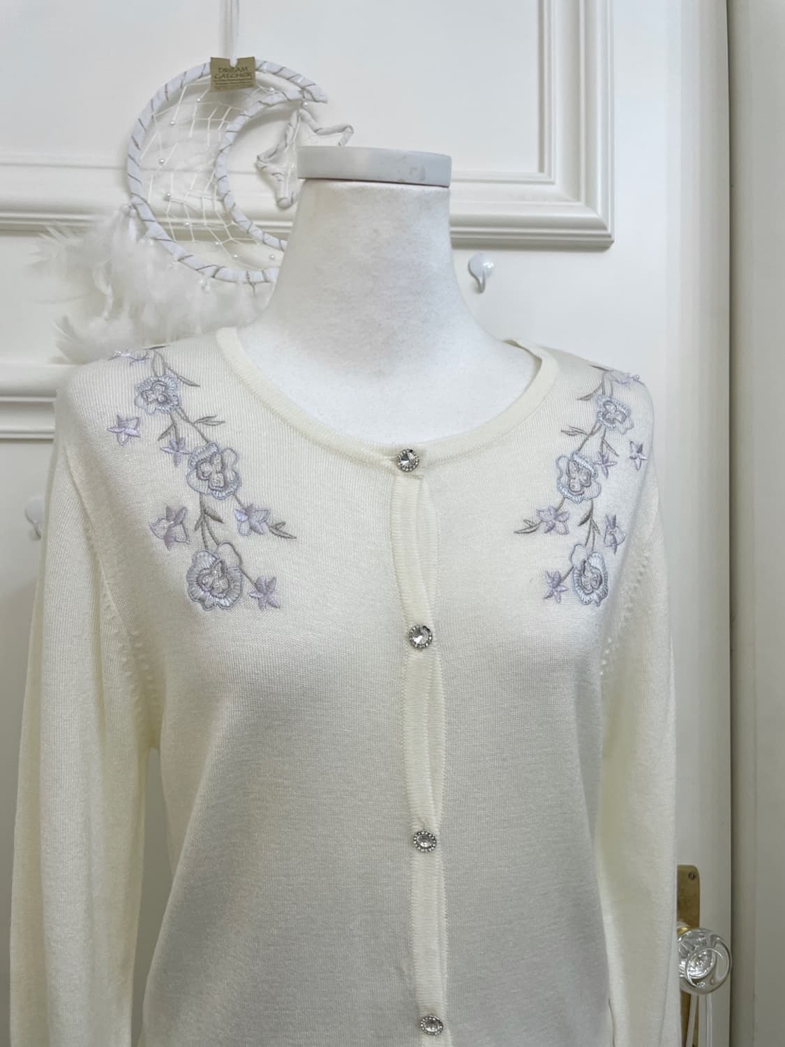 ivory pastel flower embroidery beautiful 상품이미지7