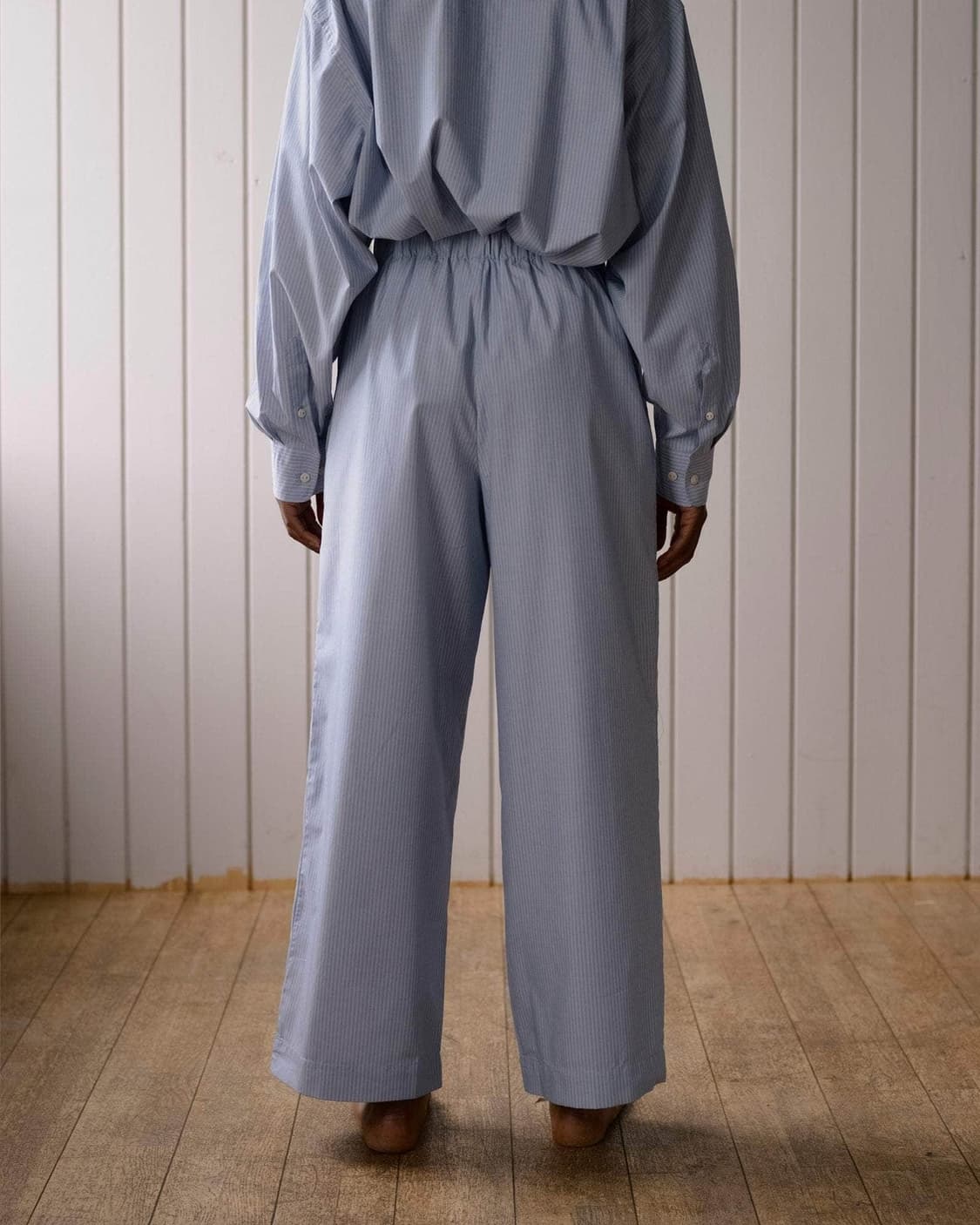 (S,M) 베이스레인지 Claude 스트라이프 팬츠 블루 상품이미지2