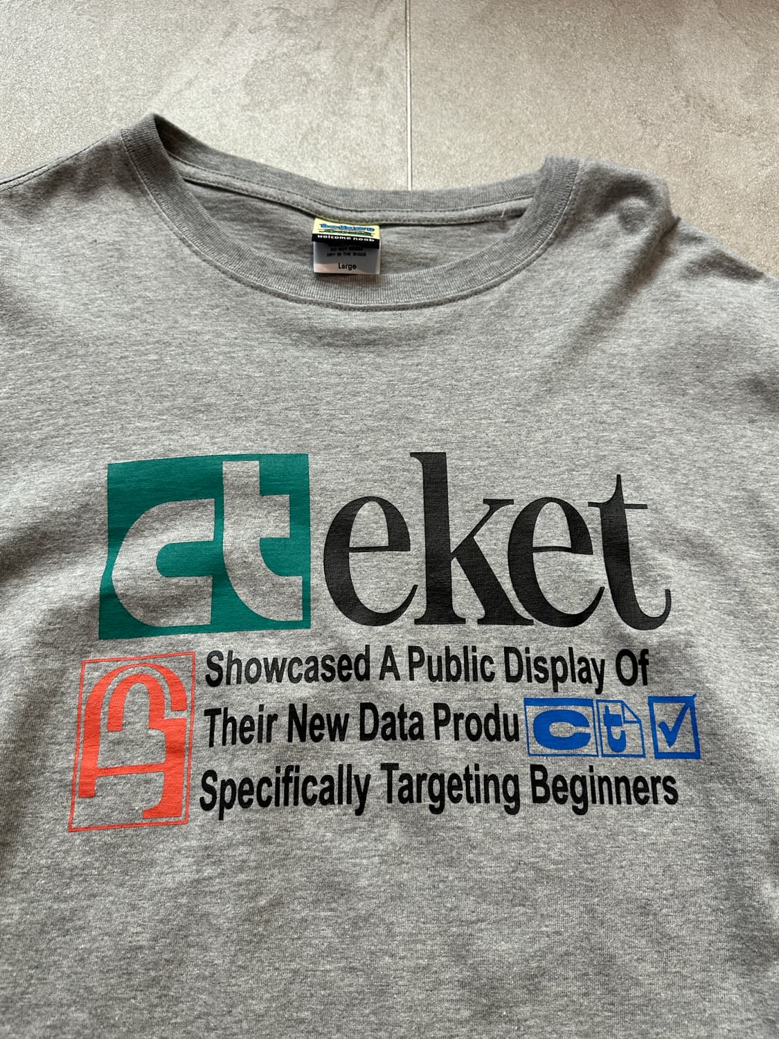 테켓 플랜 롱슬리브 티셔츠 멜란지 그레이 L 상품이미지4