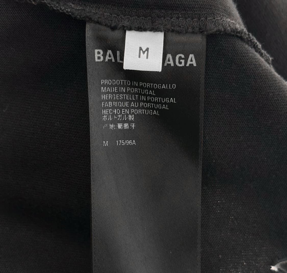 [M] 발렌시아가 남성 그래픽 로고 빈티지 프린팅 반팔 티셔츠 블랙 상품이미지7