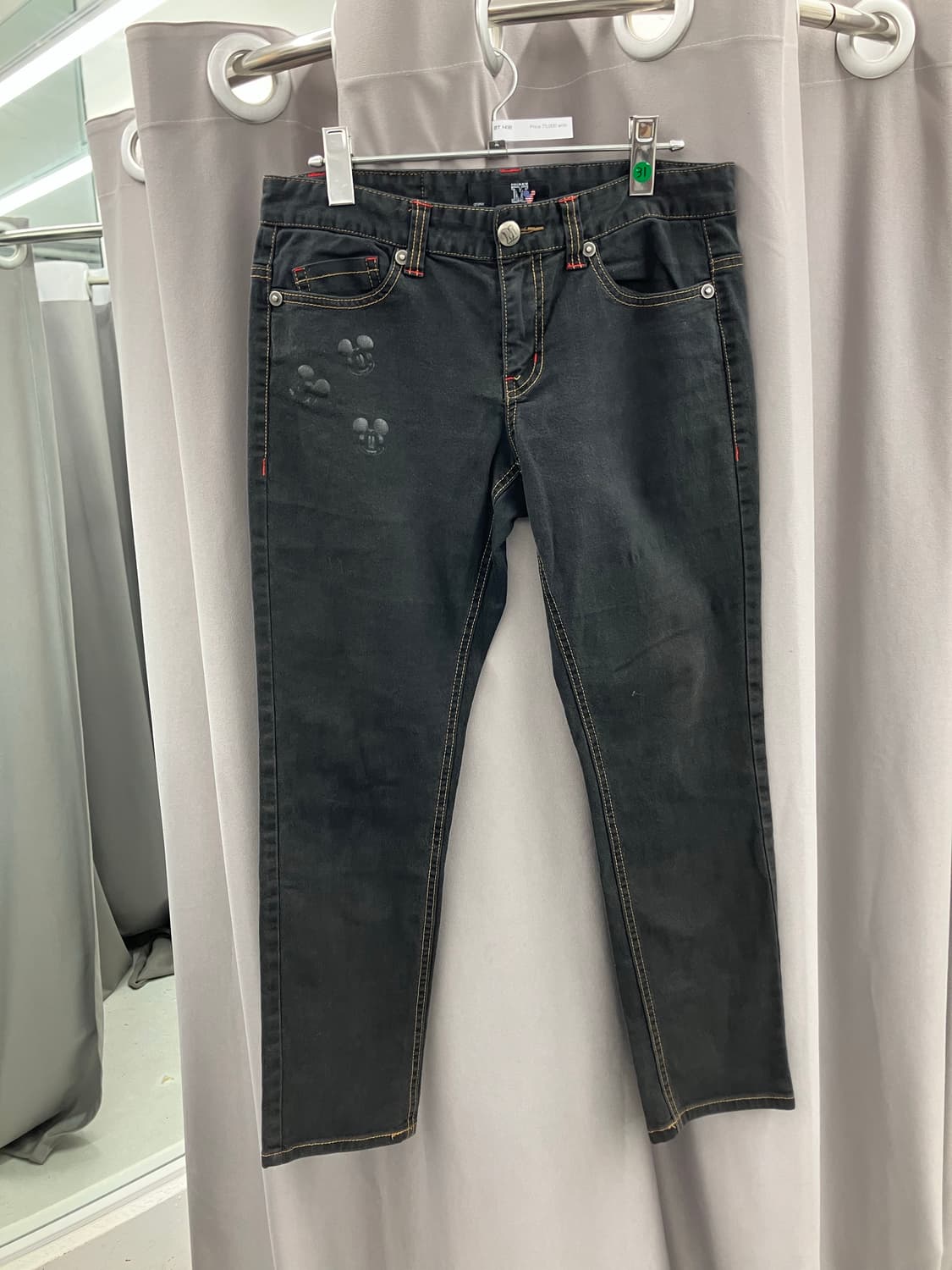 미키 성조기 백라벨 블랙 데님진  상품이미지1